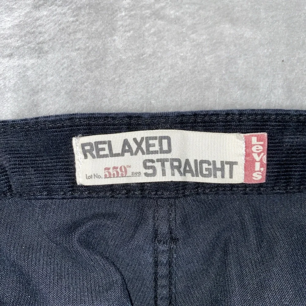 Levi's‎ 559 Mens 34x32 Black Corduroy Jeans Relaxed Fit Straight